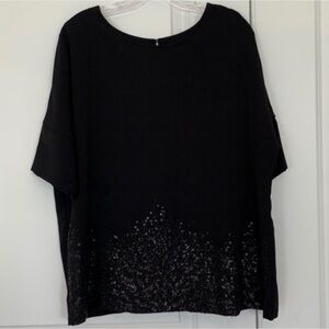 Black Sequined Calvin Klein Size XL Blouse(NWOT)